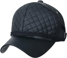 Load image into Gallery viewer, ILILILY Leather Black Cap With Quilted Mask