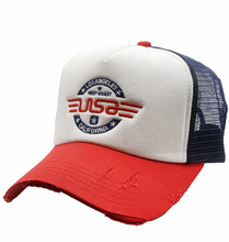 Load image into Gallery viewer, LA ROCCA USA Red White Blue Mesh Cap