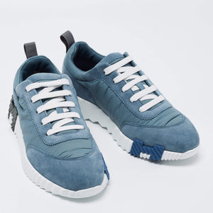 Original Hermes Blue Neoprene and Suede Bouncing Sneaker