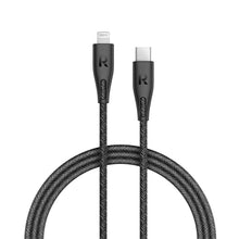 Load image into Gallery viewer, RAVPower Nylon Braided Type-C to Lightning Cable 2m - Black (RP-CB1005BLK)