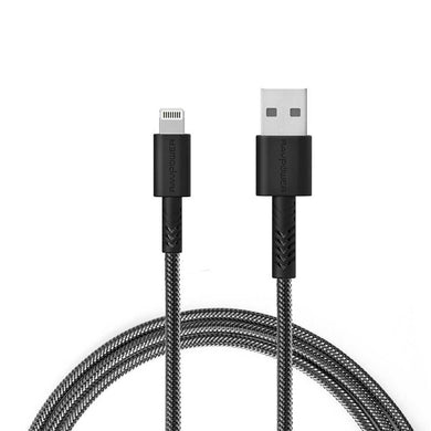 RAVPower 6.6ft/2m Nylon Yarn Braided Lightning Cable - Black (RP-CB042)