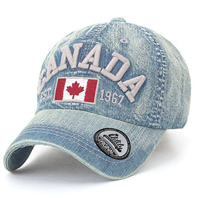 ILILILY Canada Blue Denim Cap