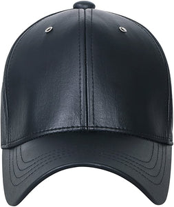 ILILILY Leather Black Cap With Quilted Mask
