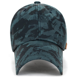 ILILILY Blue Camouflage Faux Leather Cap