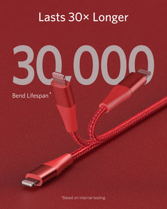 Anker PowerLine + II USB-C to Lightning (1.8m/6ft) -Red