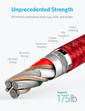 Load image into Gallery viewer, Anker Powerline+ II Lightning (1.8m/6ft) -Red