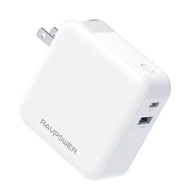 RAVPower 18W 2-Port 5000mAh 2-in-1 Wall Charger & Portable Charger - White (RP-PB101)