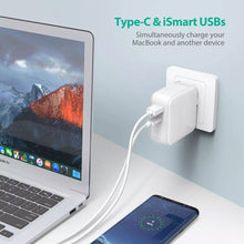 Load image into Gallery viewer, RAVPower 36W Dual-Port USB PD Wall Charger + 1M Lightning Cable - White (RP-PC129)
