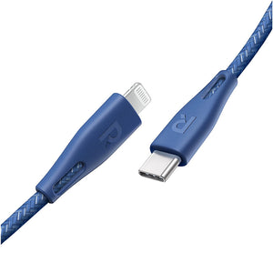 RAVPower Nylon Braided Type-C to Lightning Cable 1.2m - Blue (RP-CB1004BLU)