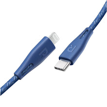 Load image into Gallery viewer, RAVPower Nylon Braided Type-C to Lightning Cable 0.3m - Blue (RP-CB1003BLU)