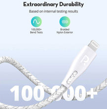 Load image into Gallery viewer, RAVPower Nylon Braided Type-C to Lightning Cable 1.2m - White (RP-CB1004WHI)