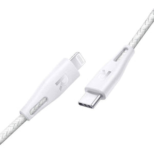 RAVPower Nylon Braided Type-C to Lightning Cable 1.2m - White (RP-CB1004WHI)