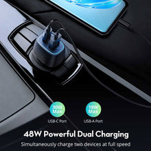 Load image into Gallery viewer, RAVPower PD Pioneer 48W 2-Port USB Car Charger– Black (RP-VC009)