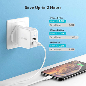 RAVPower Prime 17W 2-Port USB Wall Charger – White (RP-PC121)