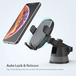 Wireless Charging Car Holder with Suction Base 10W/7.5W/5W - Black (RP-SH014)