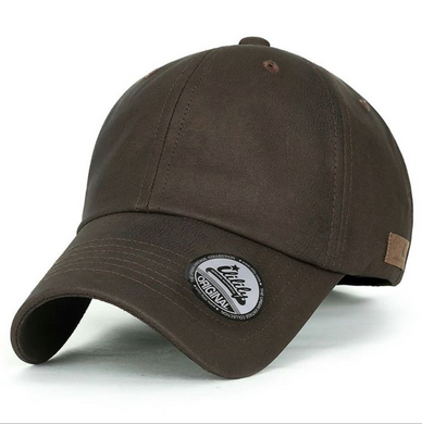 ILILILY Faux Leather Brown Cap