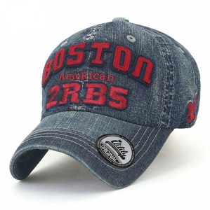ILILILY Boston Denim Red Black Cap