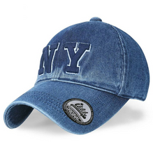 Load image into Gallery viewer, ILILILY &#39;NY&#39; Blue Denim Cap
