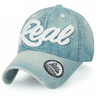 ILILILY Real Denim White Cap