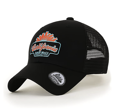 ILILILY California Beach Sunset Black Mesh Cap