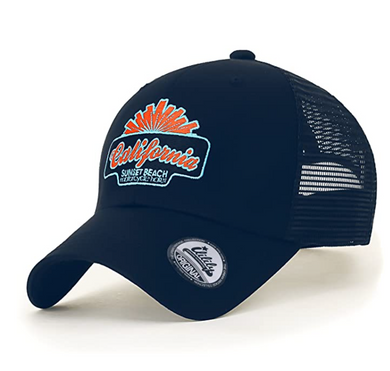 ILILILY California Beach Sunset Navy Mesh Cap