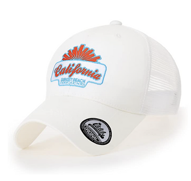 ILILILY California Beach Sunset White Mesh Cap