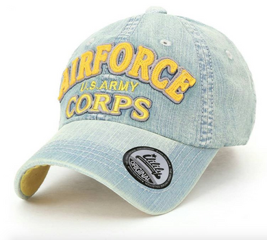 ILILILY 'Airforce Corps' Light Denim Cap