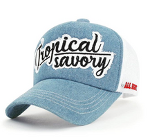 Load image into Gallery viewer, ILILILY Tropical Savory Light Denim Mesh Cap