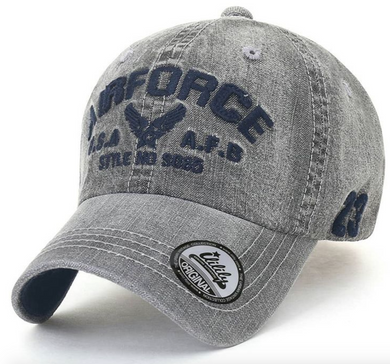 ILILILY 'Airforce' Grey Denim Cap