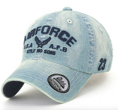 ILILILY 'Airforce' Light Denim Cap