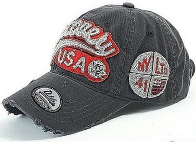 ILILILY 'Discovery USA' Grey Denim Cap