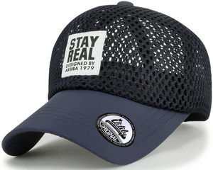 ILILILY Stay Real Navy Air Mesh Cap