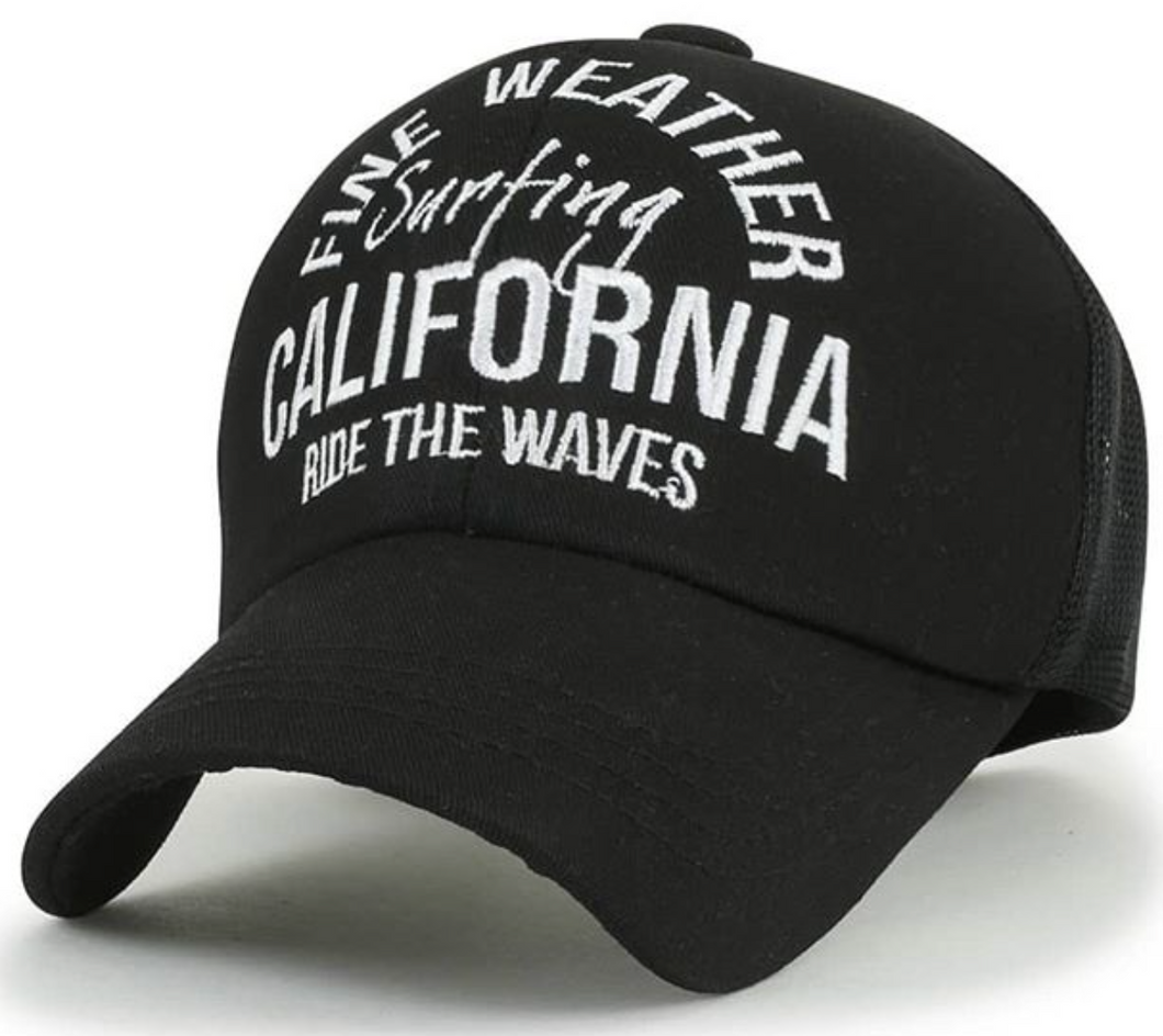 ILILILY 'California Ride The Waves' Black Cap