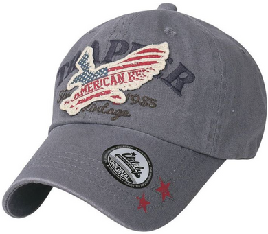 ILILILY 'US Flag Eagle' Grey Cap