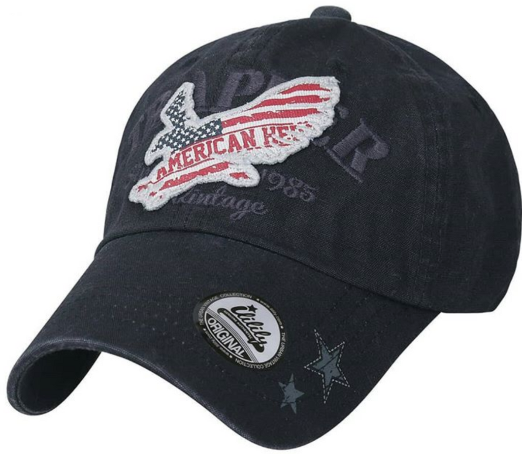 ILILILY 'US Flag Eagle' Black Cap