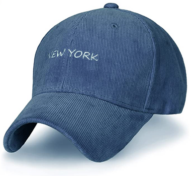 ILILILY 'NewYork' Blue Corduroy Cap