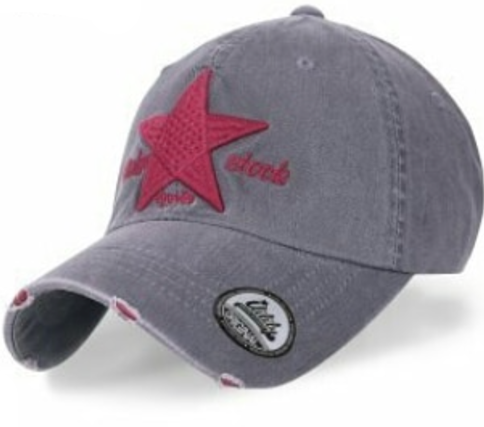 ILILILY 'Star' Grey Denim Cap