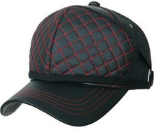 Load image into Gallery viewer, ILILILY Leather Red Black Cap With Quilted Mask