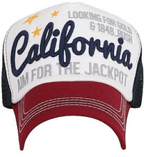 Load image into Gallery viewer, ILILILY California 1848 White Red Mesh Cap