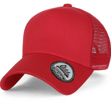 ILILILY Plain Red Mesh Cap