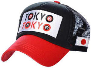 AZ Tokyo Red Black Mesh Cap