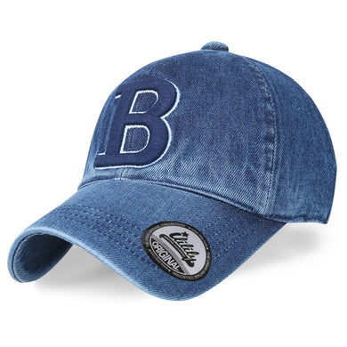 ILILILY 'B' Blue Denim Cap