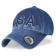 Load image into Gallery viewer, ILILILY &#39;USA&#39; Blue Denim Cap