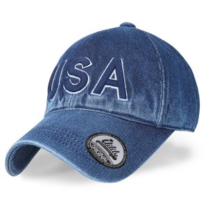 ILILILY 'USA' Blue Denim Cap