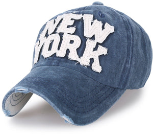 ILILILY 'NewYork' Blue Denim Cap