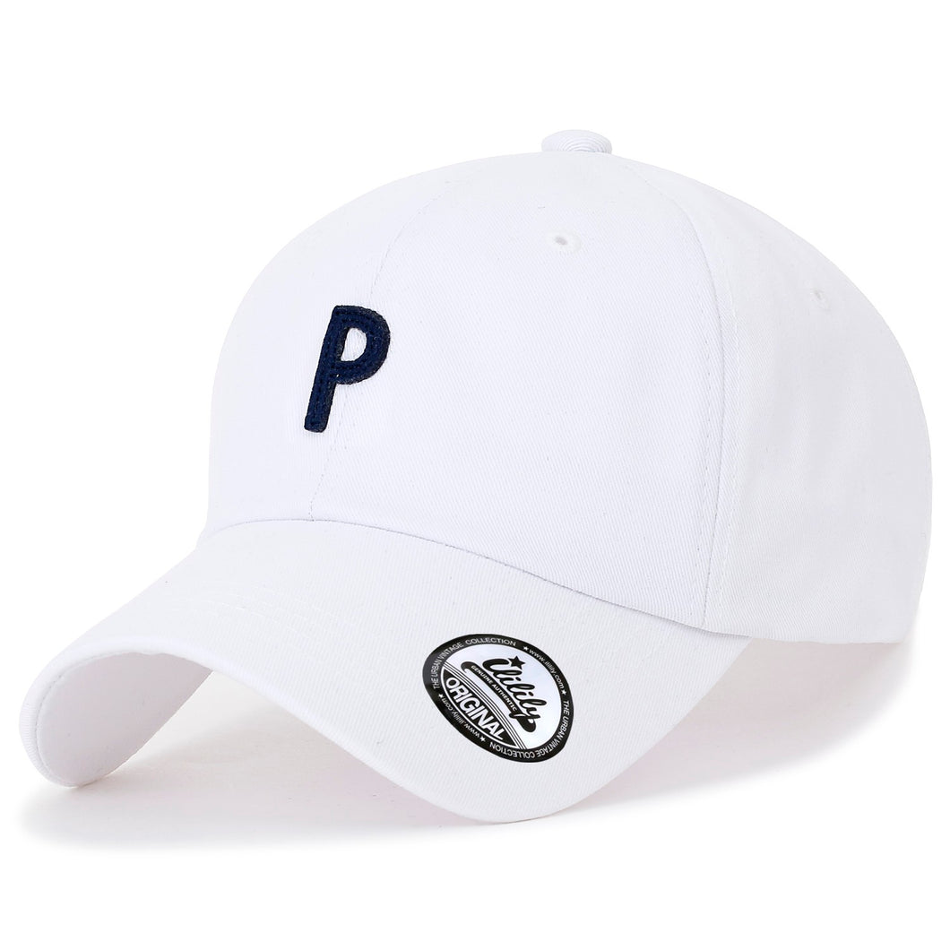 ILILILY P Solid Color White Cap