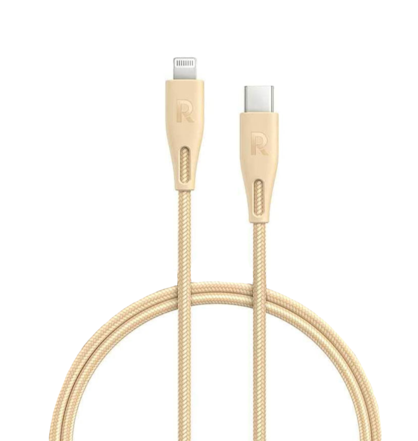 RAVPower Nylon Braided Type-C to Lightning Cable 1.2m - Gold (RP-CB1004GLD)